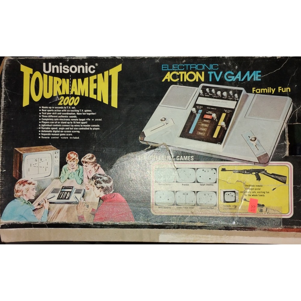 Vintage Unisonic Tournament 2000 UNTESTED Electronic Action TV Game x 6 w/ Box